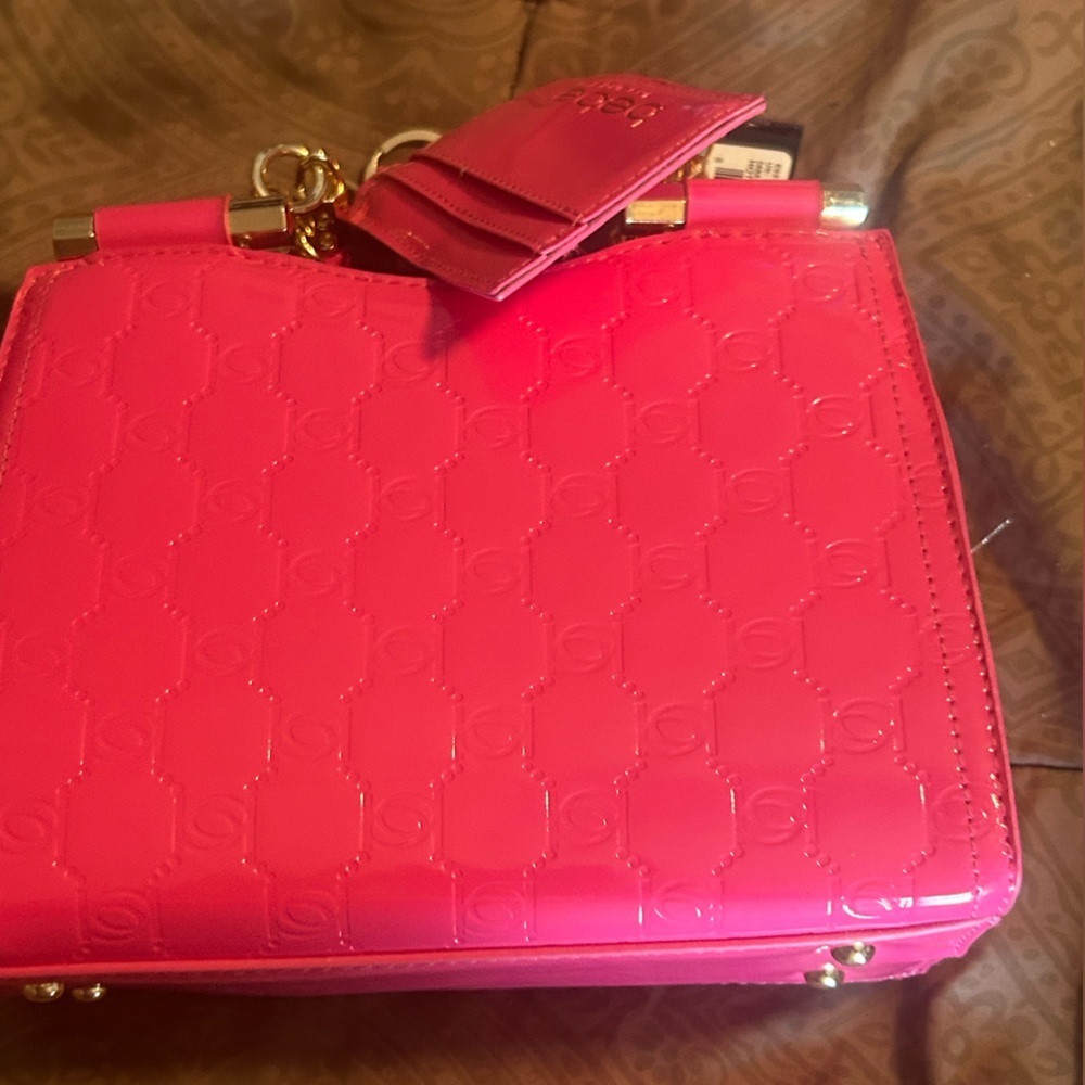 Bebe hot Pink cross body with Gold Accents - Picture 2 of 11